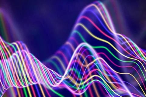 3D Sound waves. Big data abstract visualization. Illustrazione stock