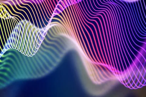 3D Sound waves. Big data abstract visualization. Illustrazione stock