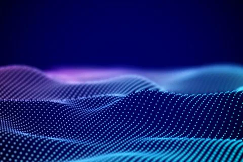 3D Sound waves. Big data abstract visualization. Stock Illustration