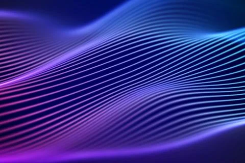 3D Sound waves. Big data abstract visualization. 스톡 일러스트