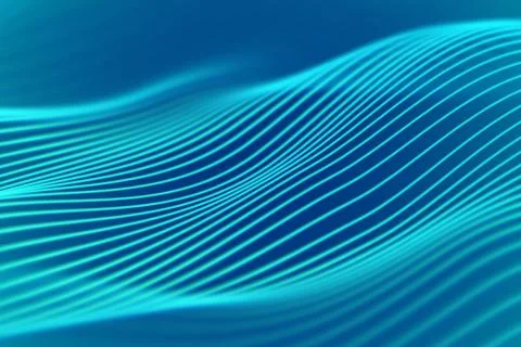 3D Sound waves. Big data abstract visualization. Illustrazione stock