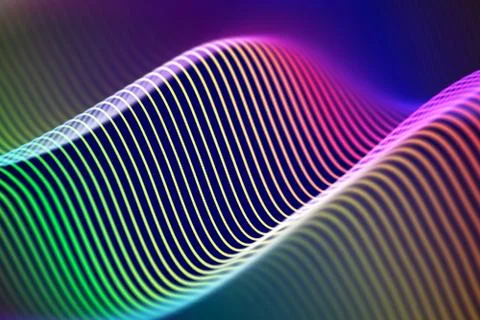 3D Sound waves. Big data abstract visualization. Stock Illustration