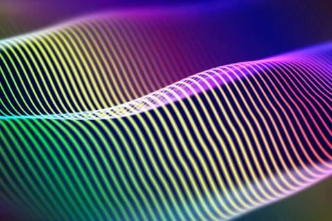 3D Sound waves. Big data abstract visualization. Stock Illustration