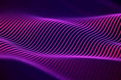 3D Sound waves. Big data abstract visualization. Stock Illustration