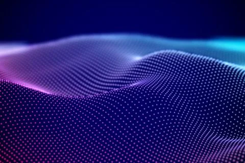 3D Sound waves. Big data abstract visualization. Stock Illustration