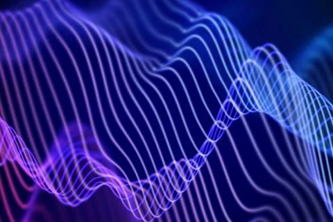 3D Sound waves. Big data abstract visualization. 스톡 일러스트