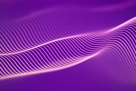 3D Sound waves. Big data abstract visualization. 스톡 일러스트