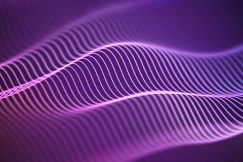 3D Sound waves. Big data abstract visualization. イラスト素材