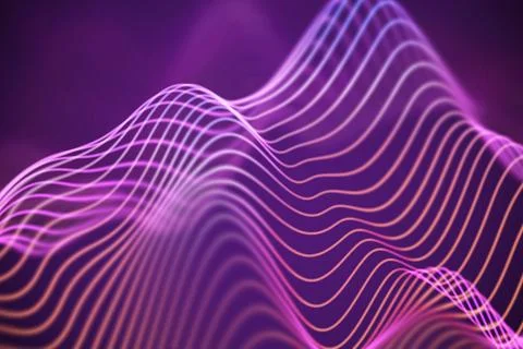 3D Sound waves. Big data abstract visualization. イラスト素材