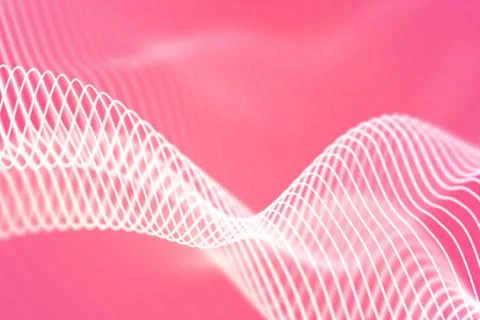 3D Sound waves. Big data abstract visualization. Stock Illustration