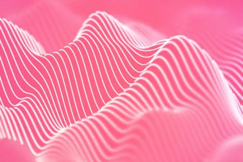 3D Sound waves. Big data abstract visualization. Stock Illustration