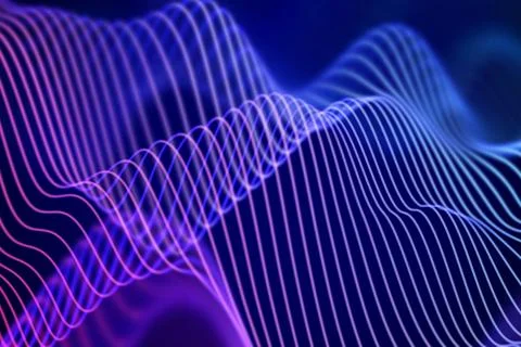 3D Sound waves. Big data abstract visualization. イラスト素材