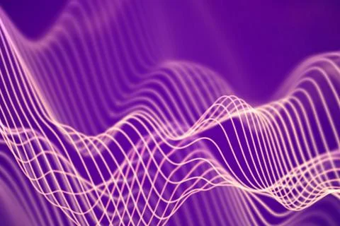 3D Sound waves. Big data abstract visualization. Stock Illustration