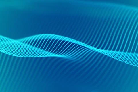 3D Sound waves. Big data abstract visualization. Illustrazione stock