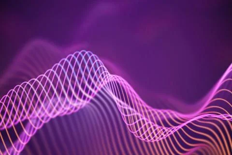 3D Sound waves. Big data abstract visualization. Illustrazione stock