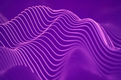 3D Sound waves. Big data abstract visualization. イラスト素材