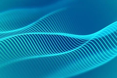3D Sound waves. Big data abstract visualization. 스톡 일러스트