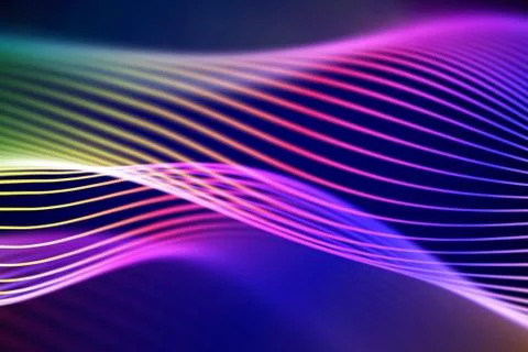 3D Sound waves. Big data abstract visualization. Stock Illustration