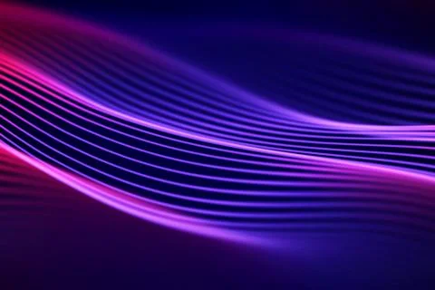 3D Sound waves. Big data abstract visualization. Stock Illustration