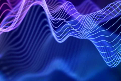 3D Sound waves. Big data abstract visualization. Illustrazione stock