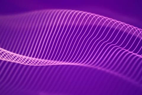 3D Sound waves. Big data abstract visualization. Stock Illustration