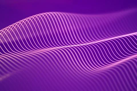3D Sound waves. Big data abstract visualization. Stock Illustration