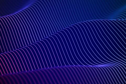 3D Sound waves. Big data abstract visualization. Stock Illustration
