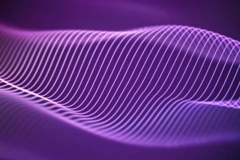 3D Sound waves, visual audio equalizer. Big data abstract visualization. Stock Illustration