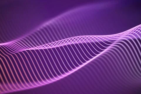 3D Sound waves, visual audio equalizer. Big data abstract visualization. Stock Illustration