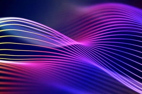 3D Sound waves, visual audio equalizer. Big data abstract visualization. Stock Illustration