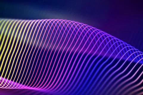 3D Sound waves, visual audio equalizer. Big data abstract visualization. Stock Illustration