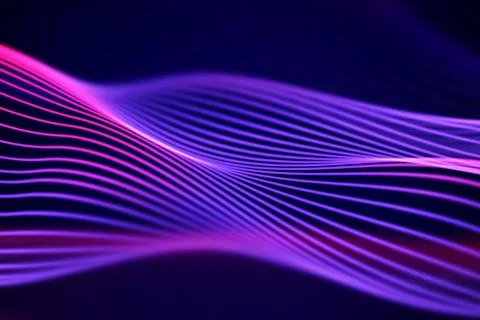 3D Sound waves, visual audio equalizer. Big data abstract visualization. Stock Illustration