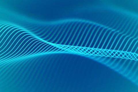 3D Sound waves, visual audio equalizer. Big data abstract visualization. Stock Illustration