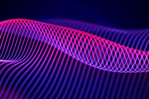 3D Sound waves, visual audio equalizer. Big data abstract visualization. Stock Illustration