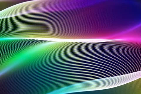 3D Sound waves, visual audio equalizer. Big data abstract visualization. イラスト素材