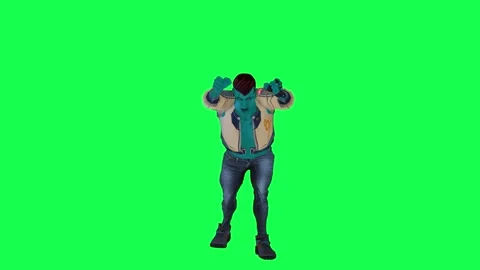3D space animation blue man in blue and white suit closing the chest from Stock Footage 247974004