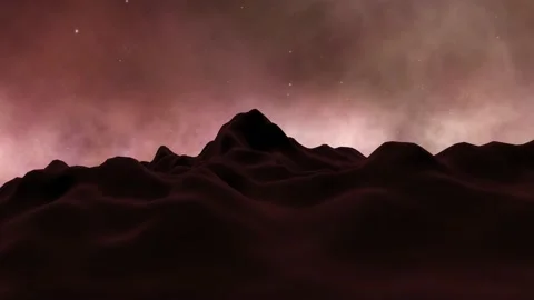 3D space concept  landscape with starry night and  mist dark background. Vídeos de archivo 148397612