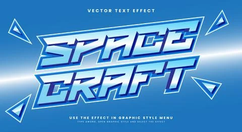 3D Space Craft editable text effect Template Illustrazione stock