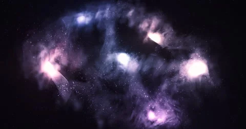3D Space Flight Around Celestial Nebula In Space Loop Full 4K Stock Footage 50823904