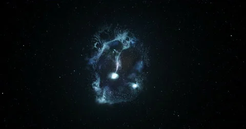 3D Space Flight Through Frozen Nebula in Space Full 4K Stock Footage 56353810