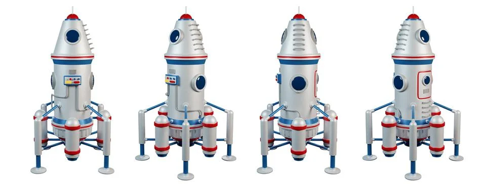 3d space landing module Stock Illustration