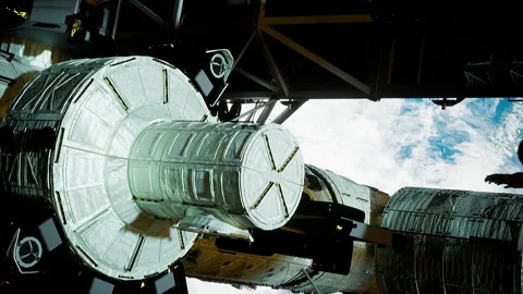 3D Space station destruction - Cinematic Stock Footage 240082916