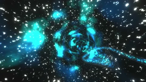 3D Space Tunnel.Space travel, space tunnel in the Galaxy. Stock Footage 151907422