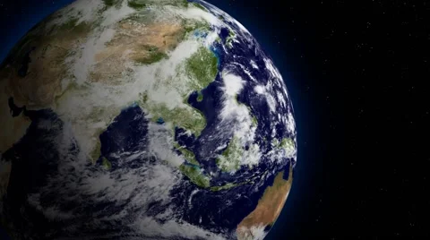 3D space view of planet Earth rotating Stock Footage 50816835