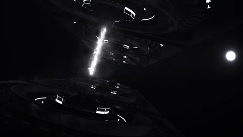 3D Spacecraft. Spaceship with laser animation Stock Footage 108811202