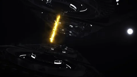 3D Spacecraft. Spaceship with laser animation Stock Footage 108811248