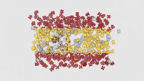 3D Spain flag assembled from a puzzle 스톡 동영상 276440363