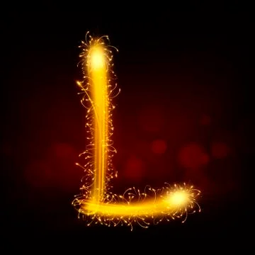 3d sparkler firework letter L Illustrazione stock