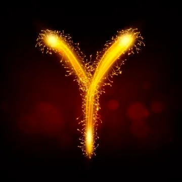 3d sparkler firework letter Y Illustrazione stock