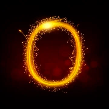 3d sparkler firework number 0 Illustrazione stock